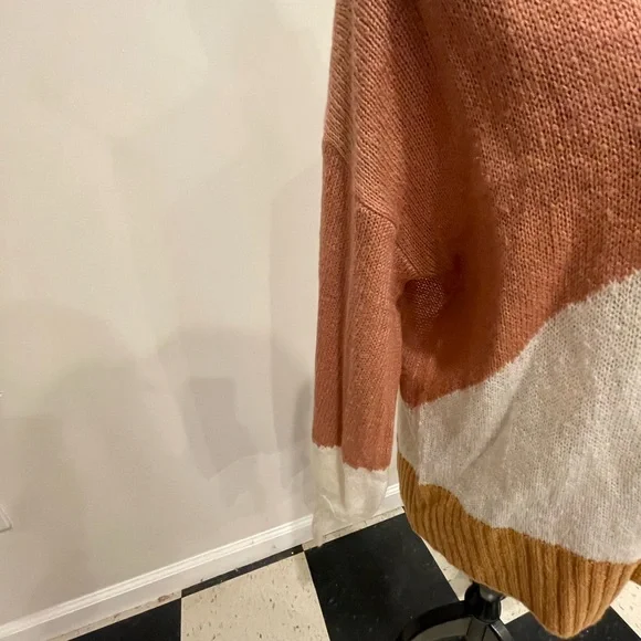 Colorblock Sweater - Red, White, Tan- Brand New. UK10/US6 - Picture 10 of 12